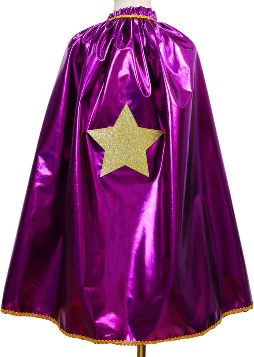 Joya Kids® Verkleedset Meisje | Superhelden Outfit Kind | Tutu Rok + Metallic Cape + Masker | Superheldin Ster | Prinses | Meisje Verkleedset | Prinsessencape | Carnaval | Verkleedkleding 3-delig | Paars — afbeelding 9