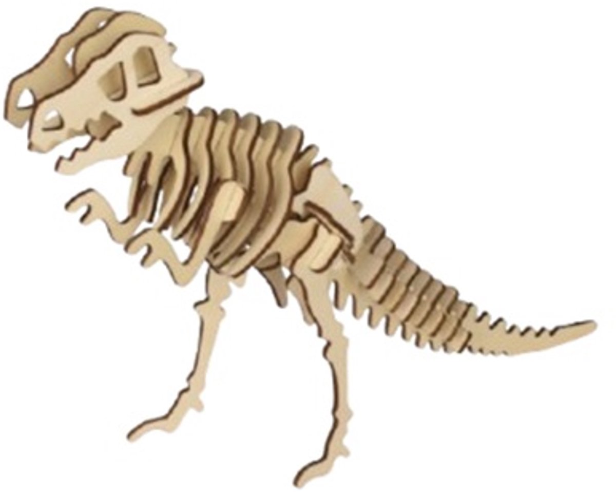 3D Puzzel Bouwpakket Dino Dinosaurus Tyrannosaurus T-Rex- hout