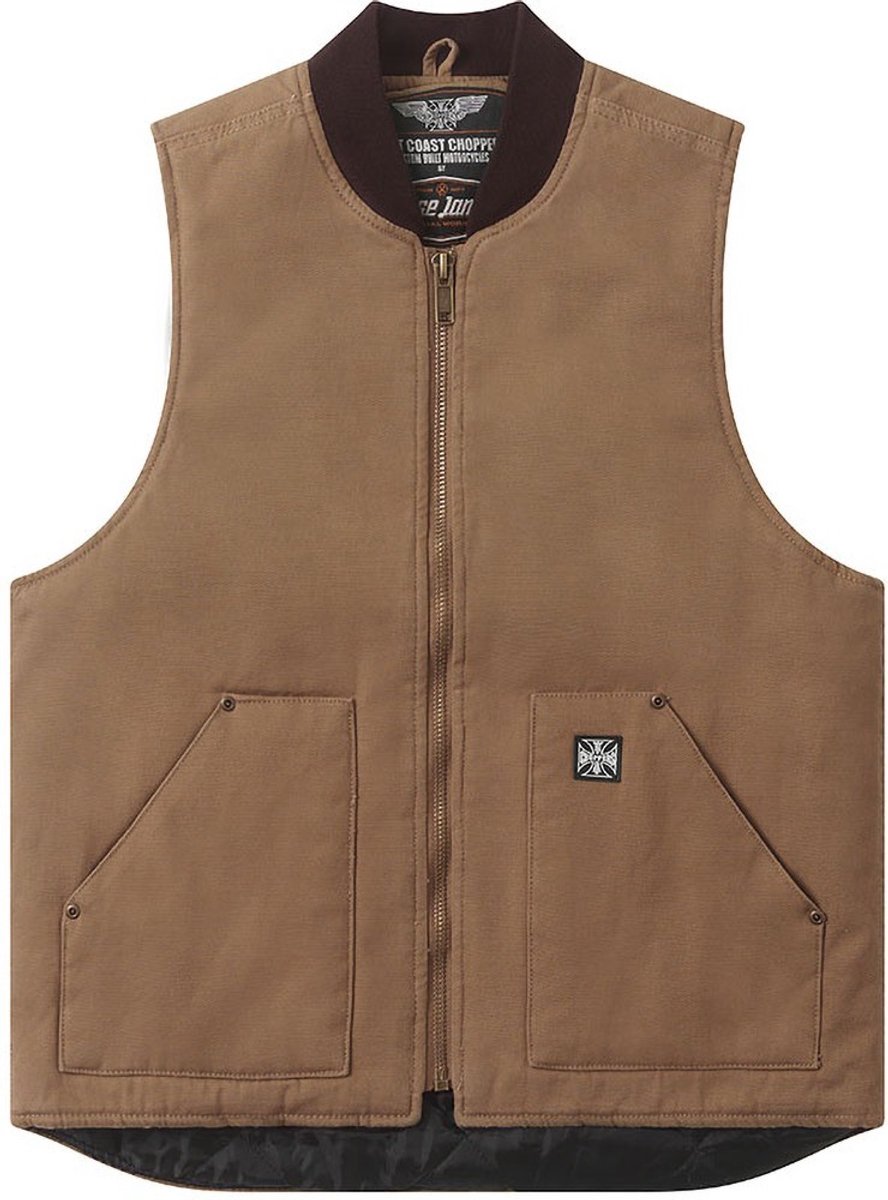 West Coast Choppers Herren Jacke Heavy Duty Workvest - Frontier Brown-3XL