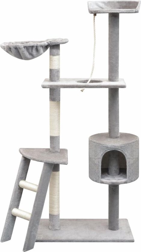 vidaXL - Kattenkrabpaal - met - sisal - krabpalen - 150 - cm - grijs