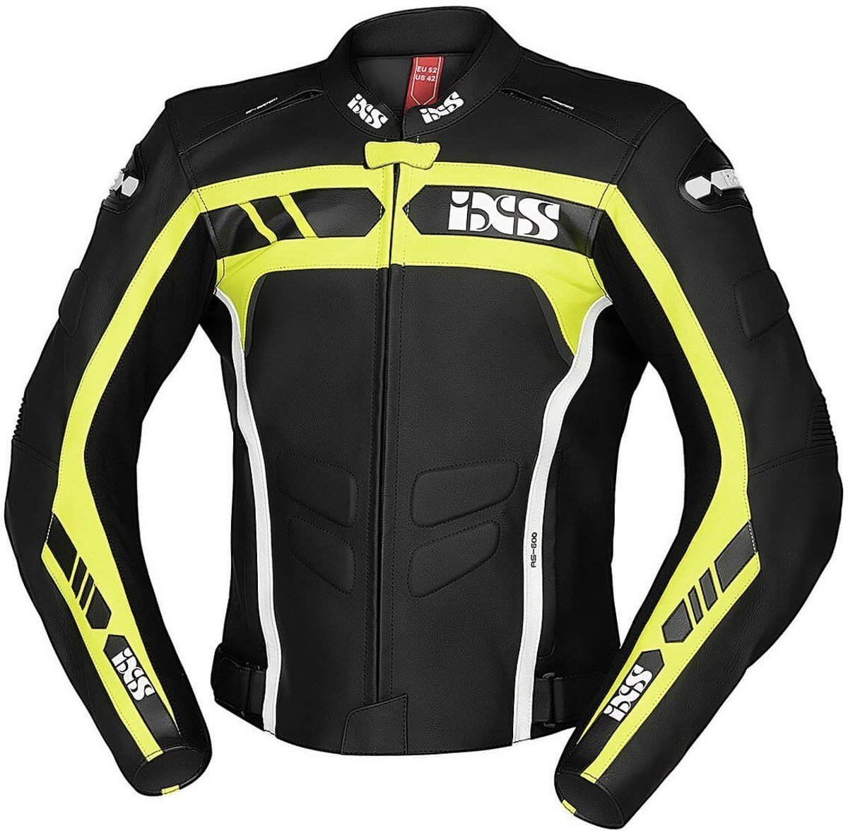 IXS Sport RS-600 1.0 Zwart Geel Leren Motorjas - Jas