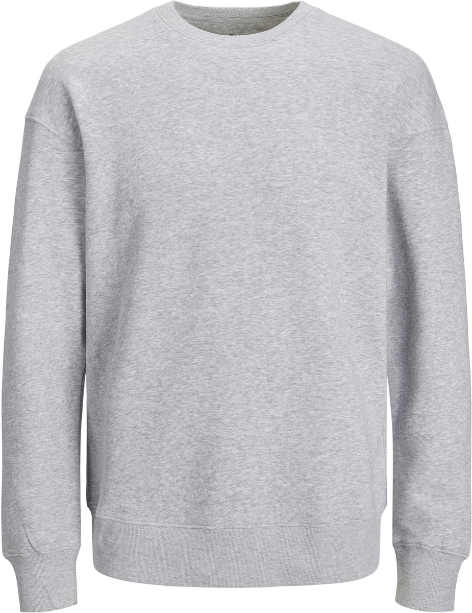 JACK & JONES Star basic sweat crew neck regular fit - heren sweatshirt katoenmengsel met O-hals - lichtgrijs melange
