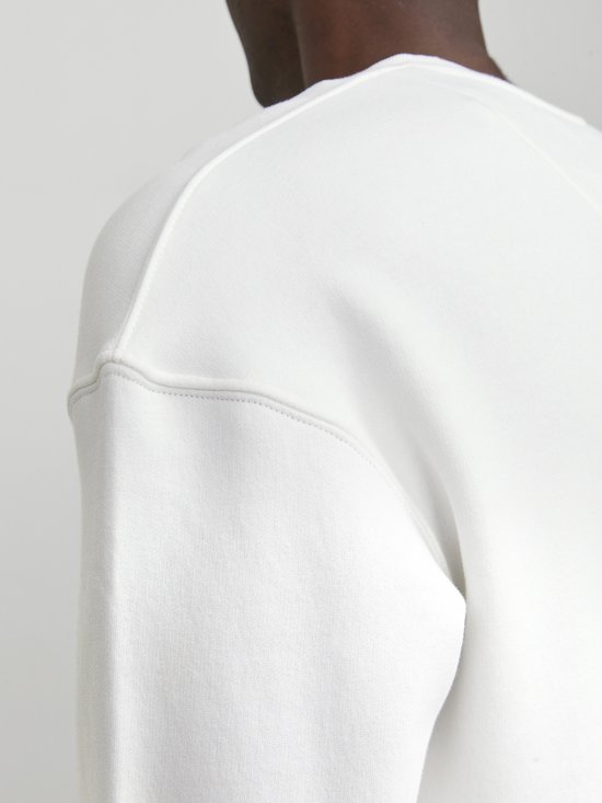 JACK & JONES Star basic sweat ras du cou coupe classique - sweat homme en coton mélangé avec col rond - blanc cassé - Taille : S