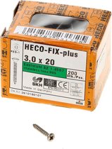 Heco Spaanplaatschroef lenskop RVS A2 pozidriv FIX-plus 3.0x20mm (per 200 stuks)