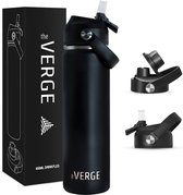 Bol.com The Verge® - Luxe RVS Thermosfles / Drinkfles – BPA en Lekvrij – 650 ML - Waterfles met Rietje – Dubbelwandige isolatie ... aanbieding