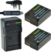 ChiliPower 2 x DMW-BLC12 accu's voor Panasonic - Charger Kit + car-charger - UK version