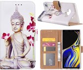 Samsung Galaxy Note 9 Boeddha & Bloem Design Boek hoesje met pasjesruimte