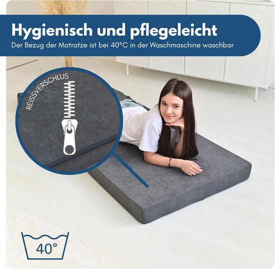 Vouwmatras 120 x 200 cm - Opvouwbaar en Wasbaar voor Gasten, Camping en Reizen van Dunlopillo — afbeelding 5