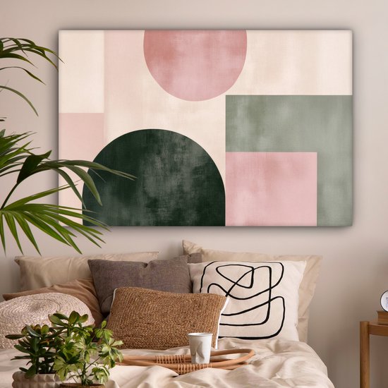 Tableau sur toile 120x80 cm - Décoration murale Formes - Abstrait - Cercle - Zwart - Décoration murale salon - Décoration chambre - Accessoires chambre - Peintures sur toile