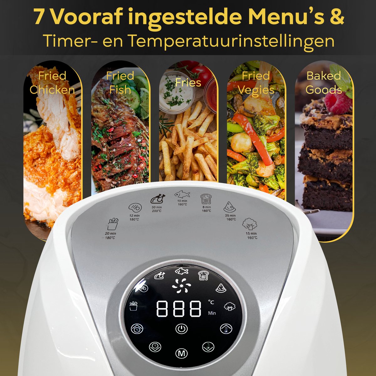 Afbeelding 3 van AG5200 Airfryer - Wit - Compact - tot 4 Personen - 4 Liter - Anti-aanbak - Uitneembare Bak - Vaatwasserbestendig - Met Receptenboek - Stil- Snelkooktechnologie -