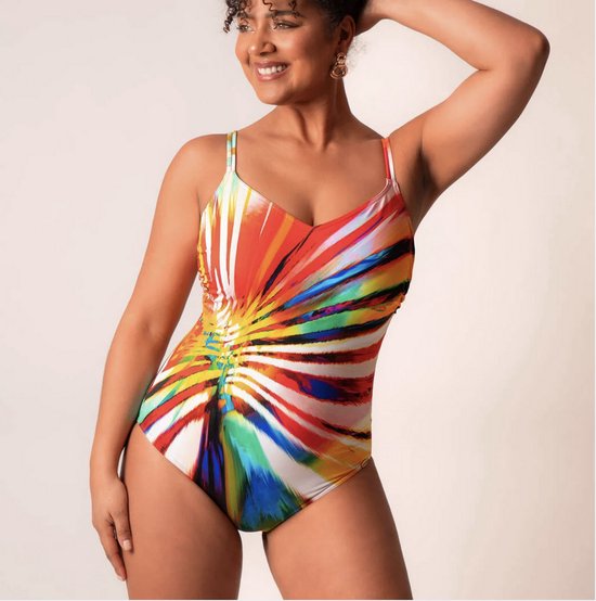 Maillot De Bain Femme Sunflair - Imprimé Tropical Et Léopard - Préformé - Multicolore