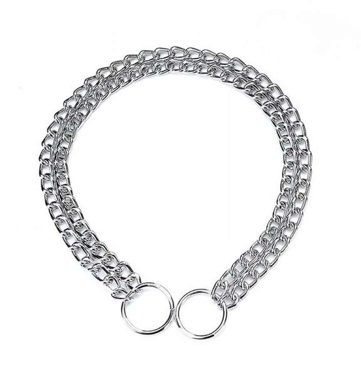 Dubbele slipketting kleine schakel - Verchroomd - 45cm x 2mm