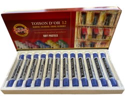 Koh-I-Noor Toison d'Or Softpastel – Nummer #48 Kobaltblauw (12 stuks) – Rond Handzaam Pastelkrijt – Grootverpakking