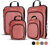 Volcan Compression Packing Cubes - Koffer Organizer Set - Met Compressierits - Backpack & Koffer - Set van 4 - Oudroze