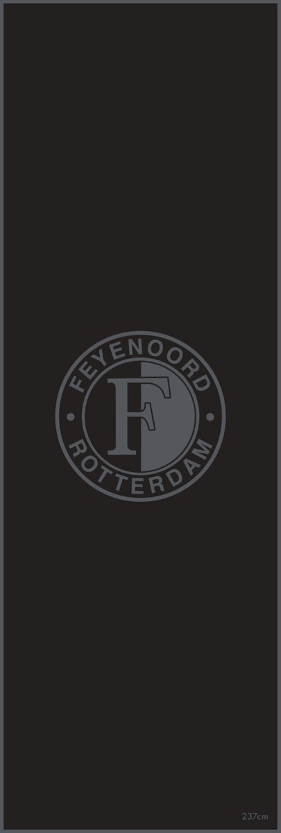 Dartmat Feyenoord Zwart Met Feyenoord Logo - 237 x 80 cm