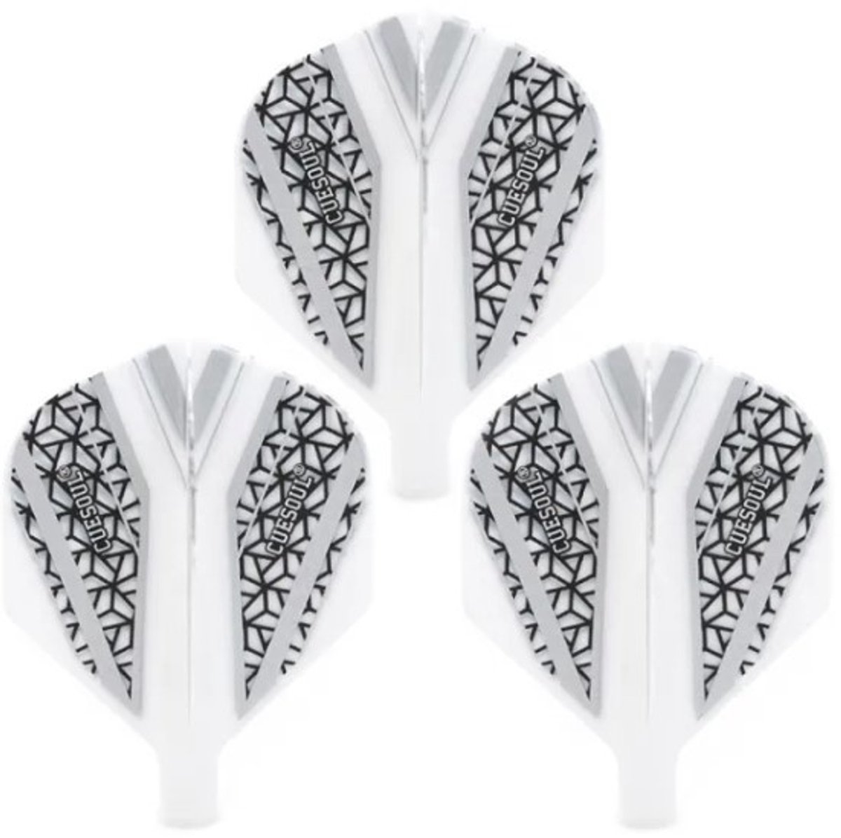 Cuesoul - Tero Flight System AK4 Black Pattern - White Standard - Dart Flights