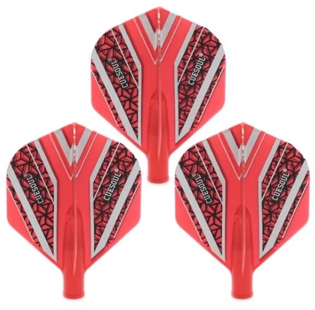 Cuesoul - Tero Flight System AK4 Black Pattern - Red Standard - Dart Flights