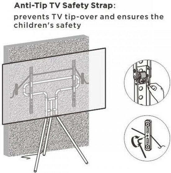 Design Tv Standaard Statief voor Tot 70 Inch Beeldschermen - 134 cm Hoog van Merkloos — afbeelding 5