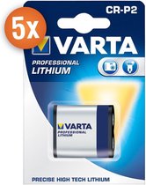 Voordeelpak van 5 x Varta Photo Lithium batterijen CR-P2