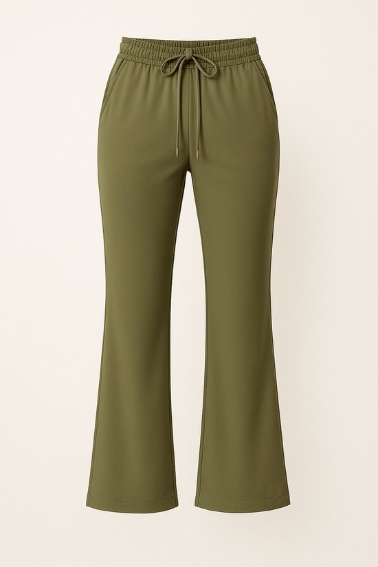 ANN GISSY Travelstof Broek Army – Damesbroek met Aantrekkoord & Zakken – Type 1501 – XS t/m XXL
