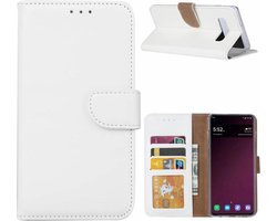 Ntech Hoesje Geschikt Voor Samsung Galaxy S10e portemonnee hoesje / met opbergvakjes Wit