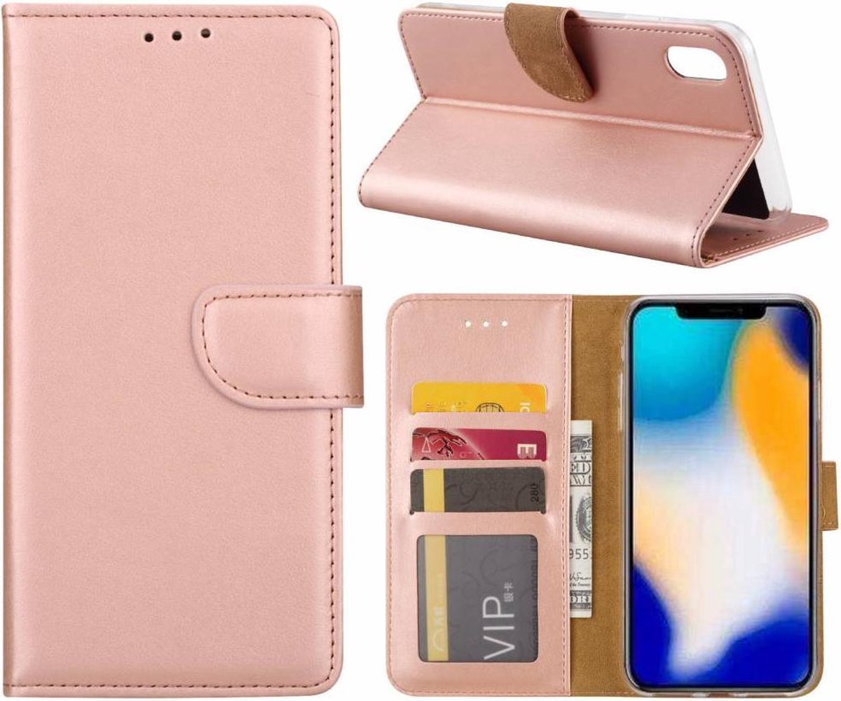 iPhone Xs Max Rose Goud Booktype / Portemonnee TPU Lederen Hoesje