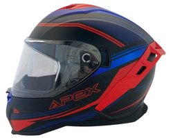 APEX FI200 Paris Blauw Rood Mat Integraalhelm - Maat M - Helm Motorhelm