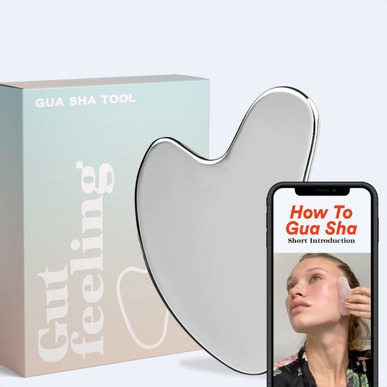 Gua Sha Steen Metaal - Roestvrij Staal - Inclusief Giftbox & Instructies