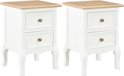vidaXL Nachtkastje 2 st 35x30x49 cm MDF wit vidaXL Nachtkastje 2 st 35x30x49 cm MDF wit