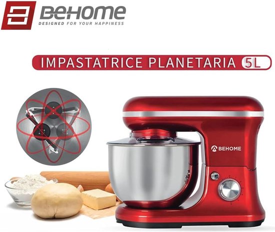 Kneedmachine 5L - Professionele planetaire mixer met 6 snelheden en accessoires van Merkloos — afbeelding 5