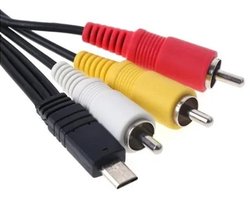 OneOne 1,5m Audio Video kabel. AV kabel met Multi connector past op Sony HDR-PJ530 ( E ), HDR-PJ540 ( E ), HDR-PJ610 ( E ), HDR-PJ620 ( E ), HDR-PJ650 ( E ) / PJ650V, PJ650VE, HDR-PJ780 ( E ) / PJ780VE, VMC-15MR2