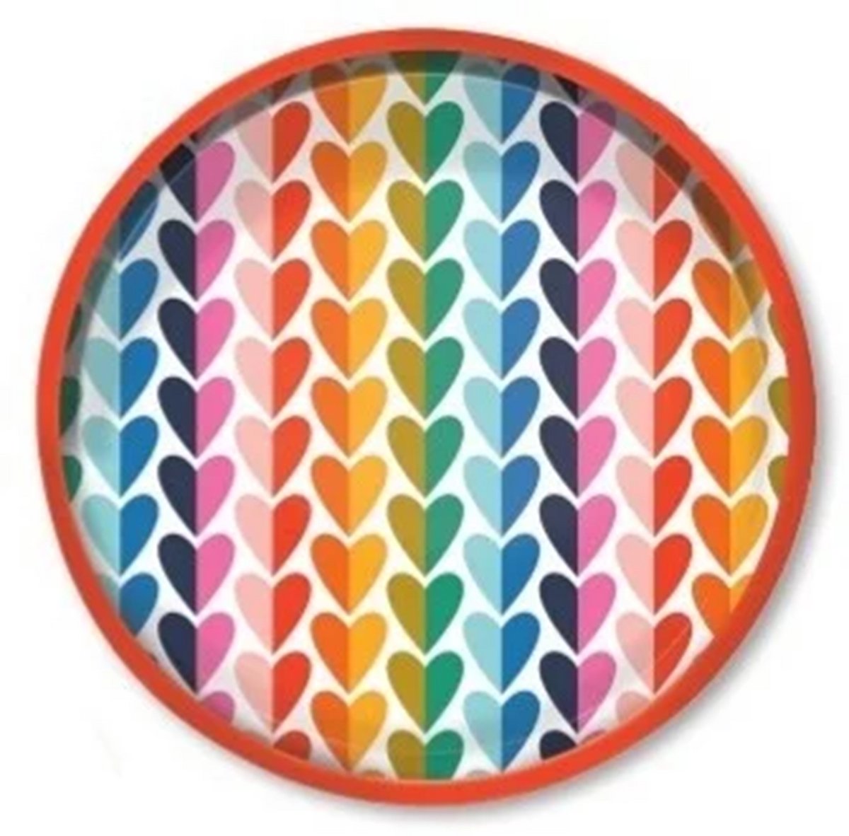 Dienblad Regenboog harten Ø30x3cm