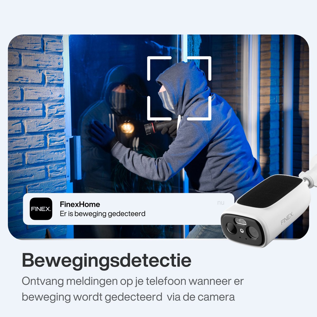Afbeelding 2 van Finex Draadloze Beveiligingscamera - Inclusief SD-kaart (64GB) - Solar Camera - Buiten camera met zonnepaneel - Bewakingscamera voor buiten - Beveiligingscamera buiten - 2K Ultra HD - Met wifi en app