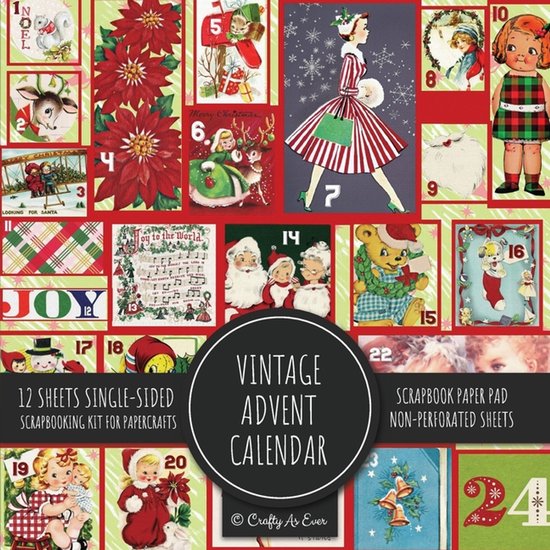 Vintage Advent Calendar Scrapbook Paper Pad - cover