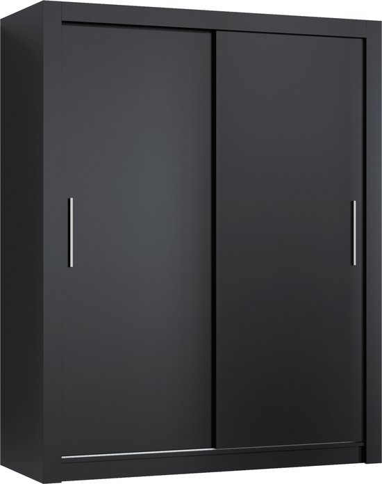 Promeubels - Kledingkast Miami - 120cm - Zwart mat - Schuifdeur - Opbergkast