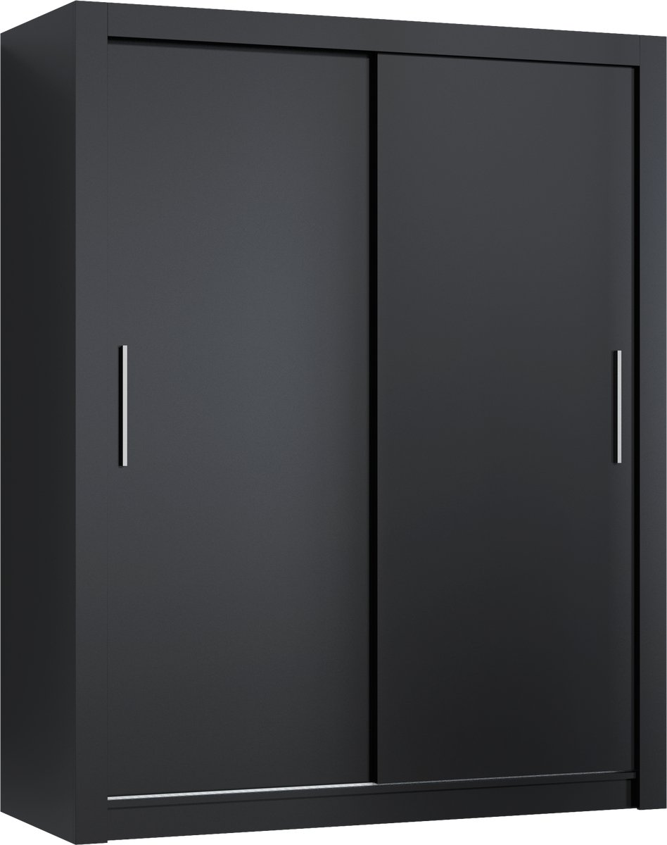 Promeubels - Kledingkast Miami - 120cm - Zwart mat - Schuifdeur - Opbergkast