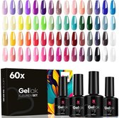 Nagelstad® Gelnagels Kleuren Set XL - 60x Gellak Box HEMA- & TPO-Vrij - 60 Verschillende Kleuren - 8ml Kleuren - UV/LED Gel - Manicure Set - Gel Polish