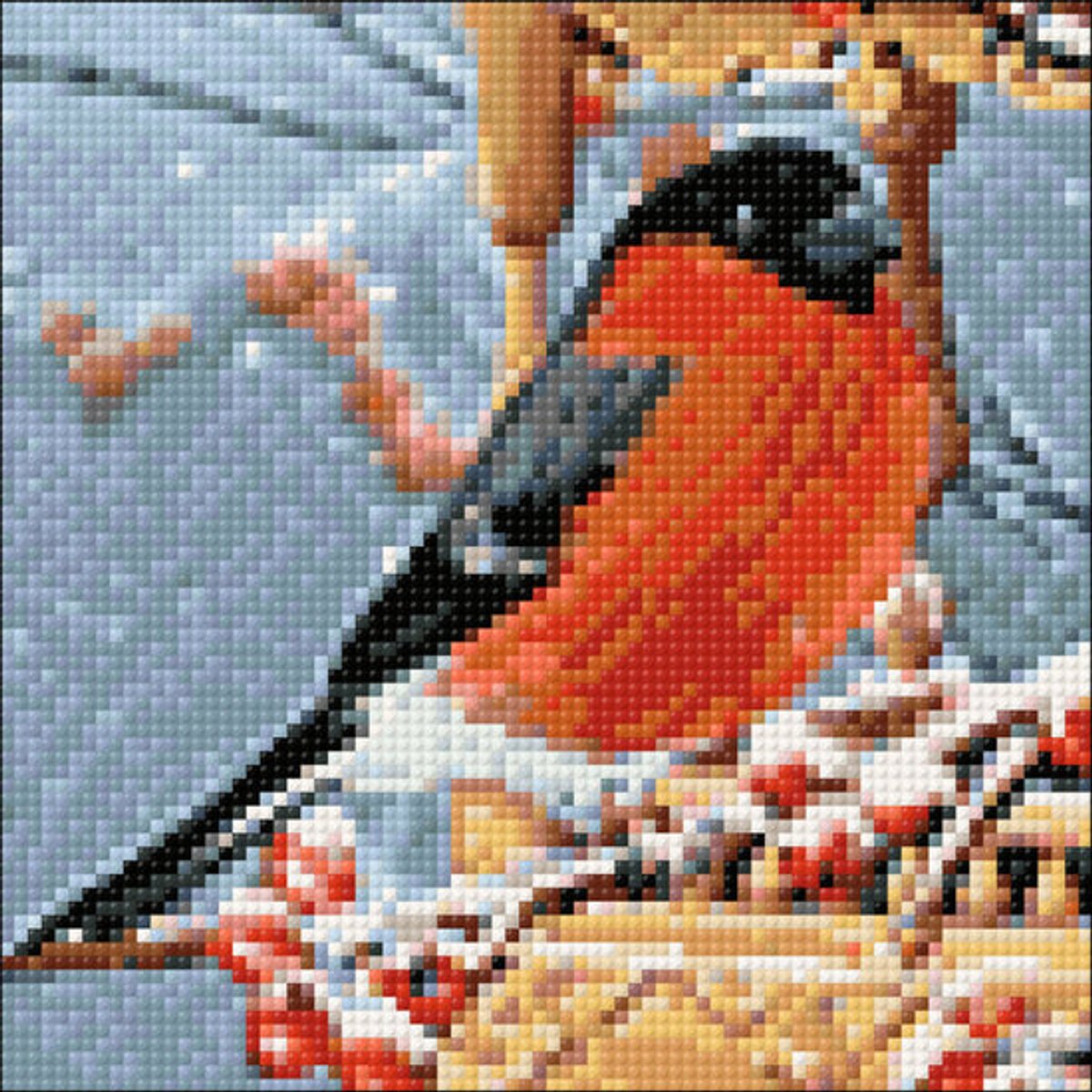 Wizardi Diamond Painting Kit Bullfinch WD3044