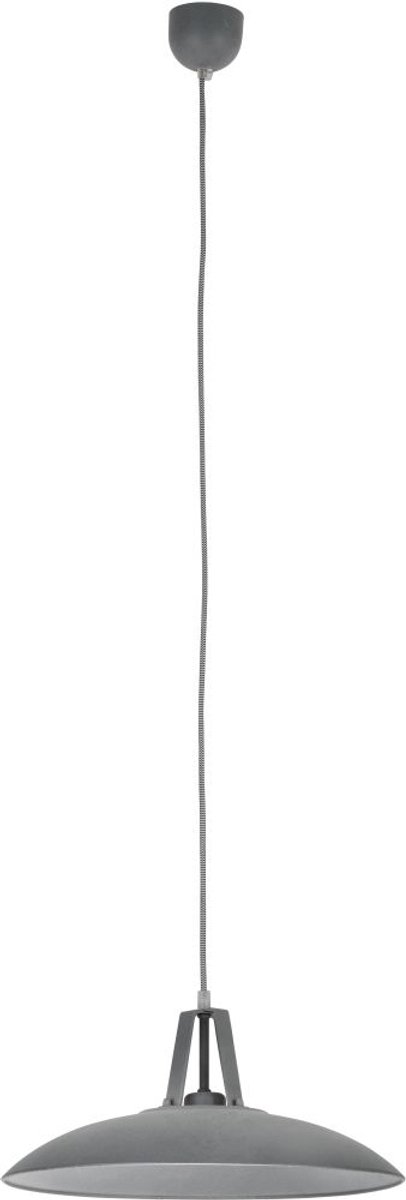 Licht-Erlebnisse - Dheli - Hanglamp - E27 - van - Metaal textiel - in - Grijs