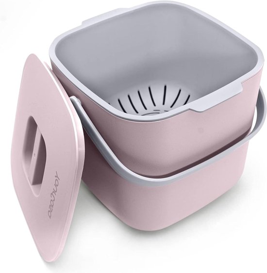 YourCasa Compostbak voor keuken, 7 l, met standaard en zeef, compostbak