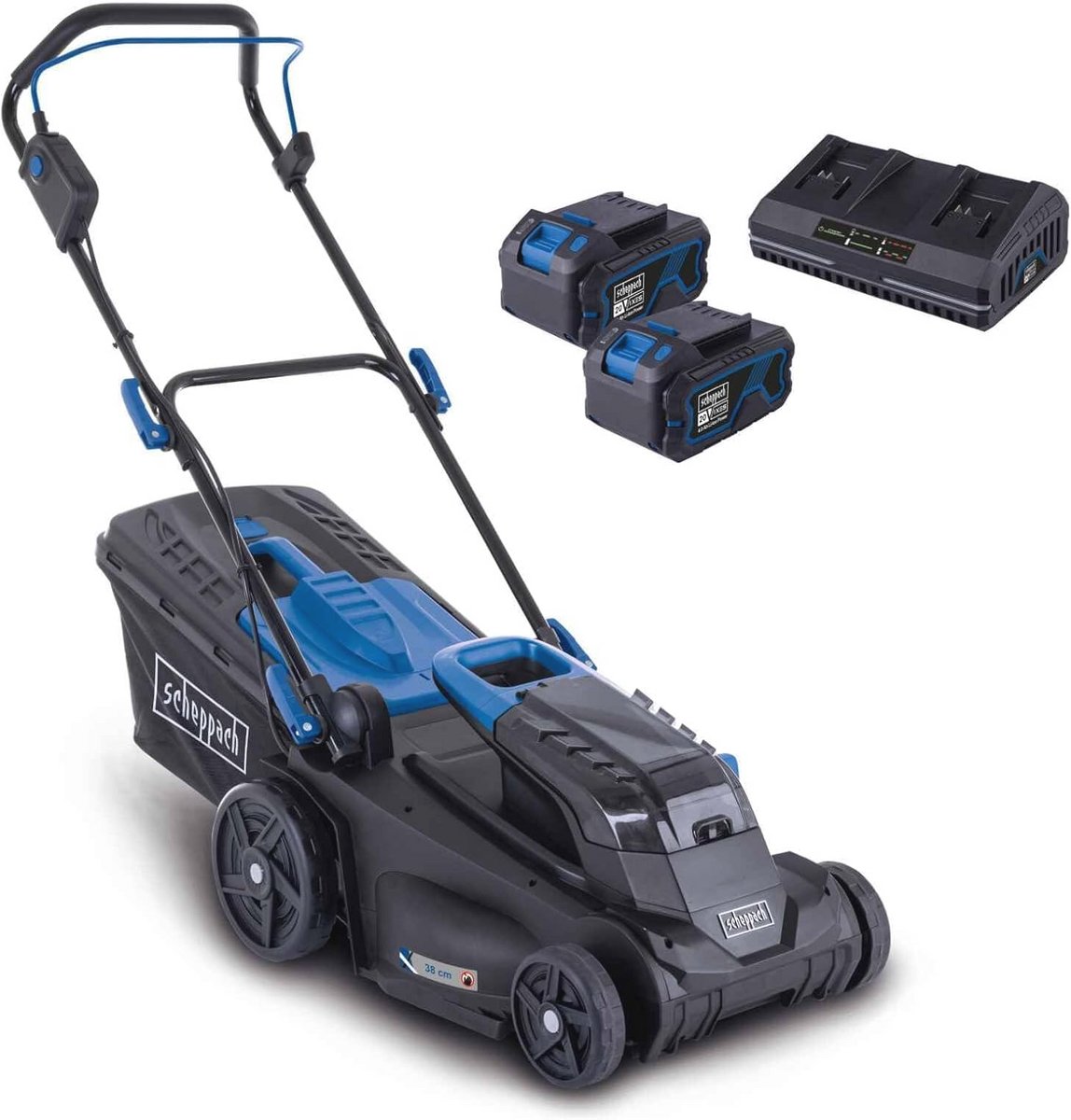 Accu Grasmaaier 38 cm – Draadloos, Onderhoudsvrij en Ergonomisch voor Tuinen tot 500 m²