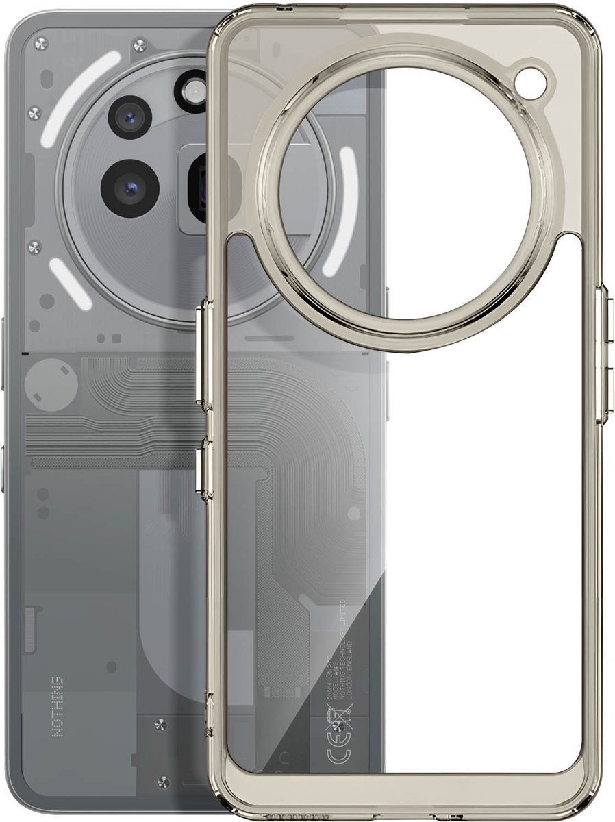 Avizar Hoesje Geschikt voor Nothing Phone 3a Pro Schokbestendig, Grijs