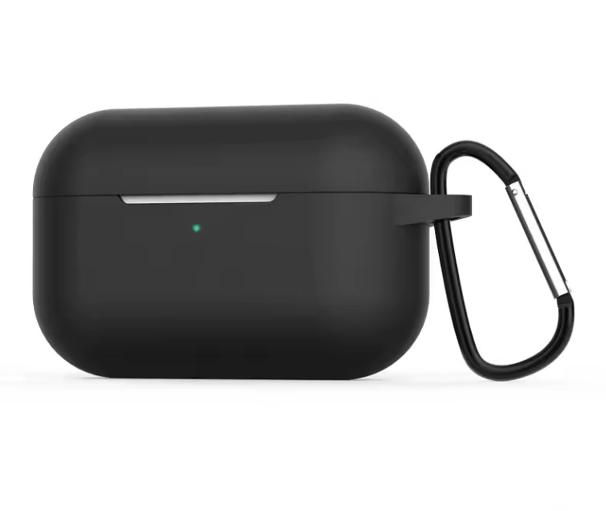Zwart Airpodshoesje - Hoesje geschikt voor AirPods 3 - Siliconen Beschermhoesje met karabijnhaak - Airpods hoesje - Geschikt voor Apple AirPods - Met karabijnhaak - Zwart - CHPN