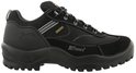 Zwarte Grisport wandelschoen met vetersluiting, Gore-Tex label en "Support System" tekst.