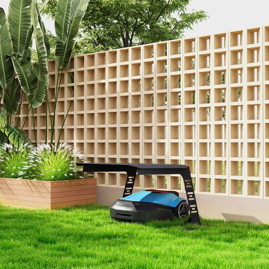 Robotmaaiergarage, metaal, zwart Weerbestendige garage met UV-bescherming voor robotmaaier en laadstation. Roestvrij, afmetingen 77 × 94 × 36 cm. Geschikt als carport of overkapping van Merkloos	 — afbeelding 2