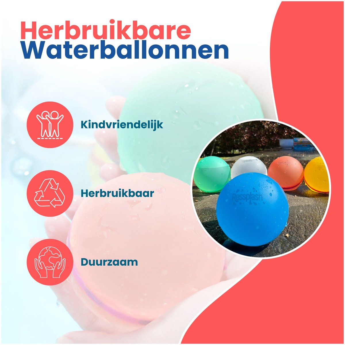 Ressplash® 10 Herbruikbare Waterballonnen - 10 stuks - Gratis E-Book - Bekend van TikTok - Waterballonnen zelfsluitend - Zwembadspelletjes - Zwembadspeelgoed - Waterbal - waterspeelgoed - Zwembad — afbeelding 10