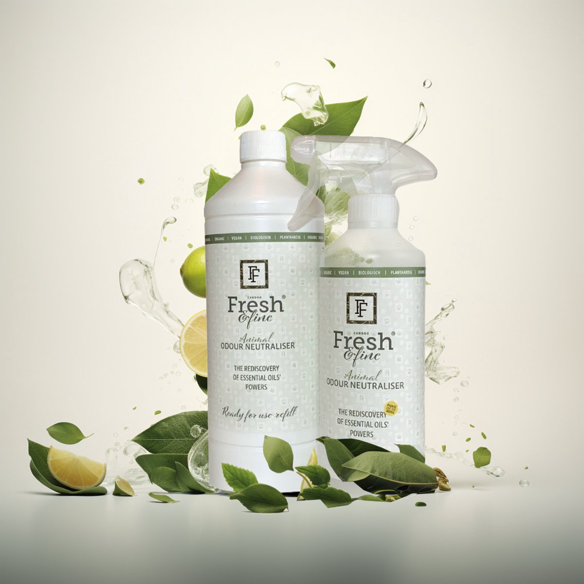 Fresh&Fine Ontgeur Startset - 100% natuurlijke anti dierengeur spray + Navulling