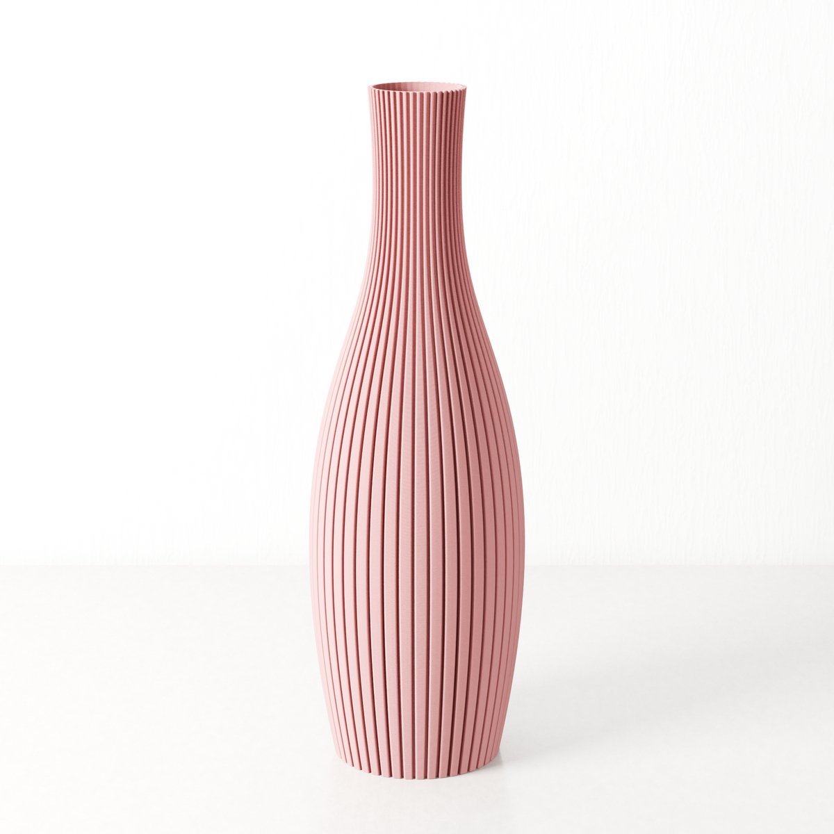 Fleuriek Smalle Hoge Vaas - Roze - H50 cm - Dunne Japandi Vaas - Minimalistische designvaas - Decoratieve vaas vensterbank of tafelvaas