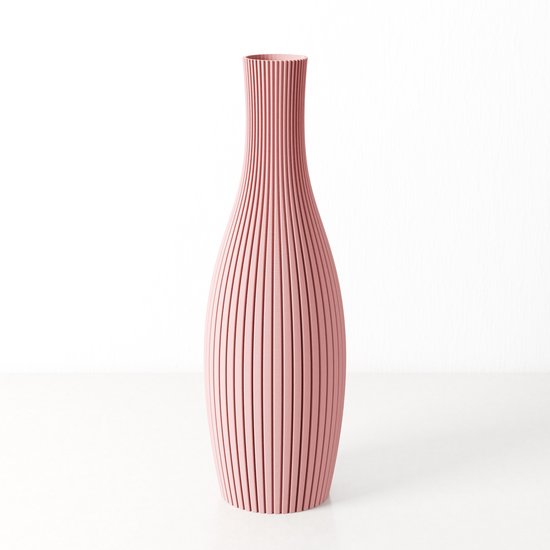 Fleuriek - Smalle Hoge Vaas - Roze - H50 cm - Dunne Japandi Vaas - Minimalistische designvaas - Decoratieve vaas vensterbank of tafelvaas