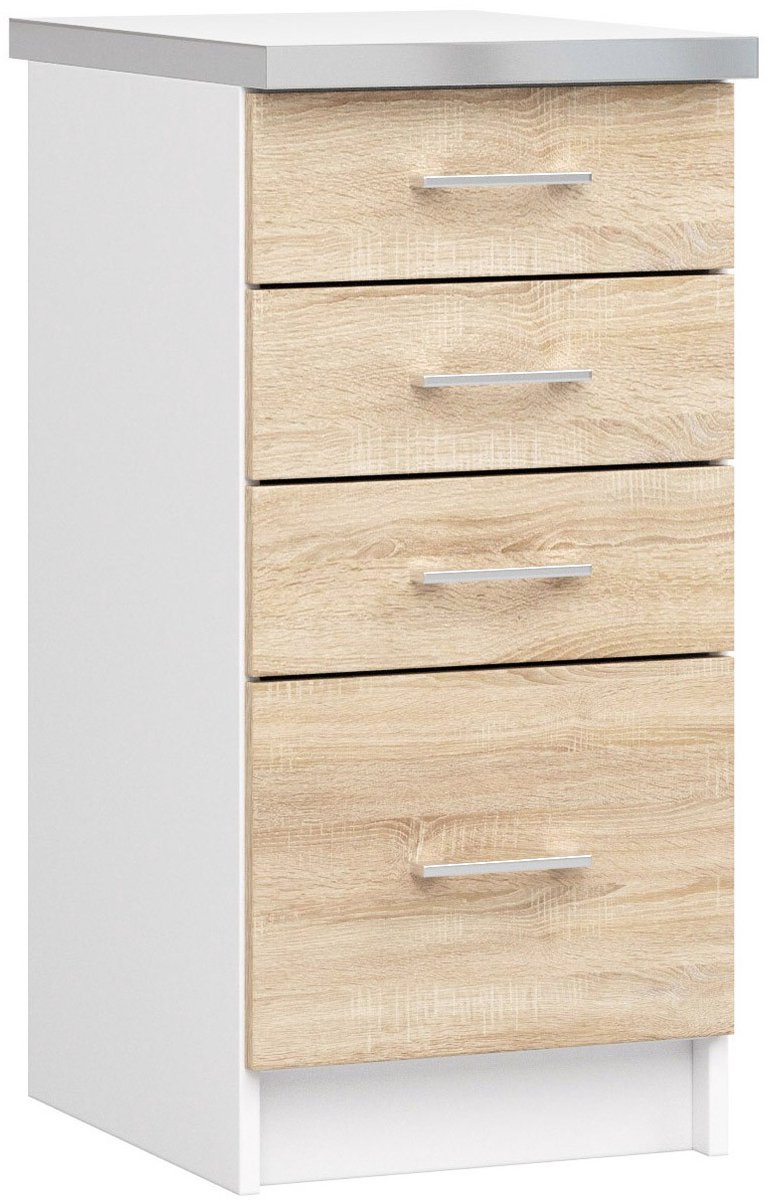 Keukenkast modulaire LIMA S40 met Verkblad / Onderkast met 4 Lades / AKORD Furniture Factory / 40 x 82 x 44,5 cm